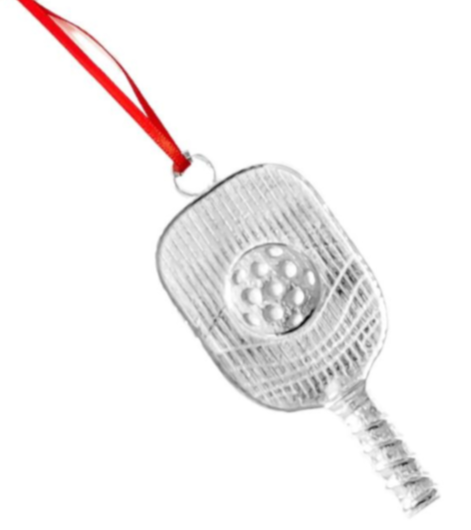 Load image into Gallery viewer, Pewter Pickleball Paddle Ornament
