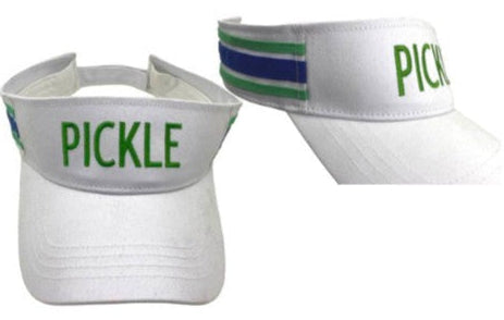 Load image into Gallery viewer, White Pickle Visor with Green Embroidery