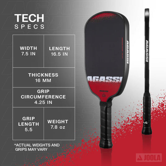 JOOLA Andre Agassi Edge Pickleball Paddle - 16mm