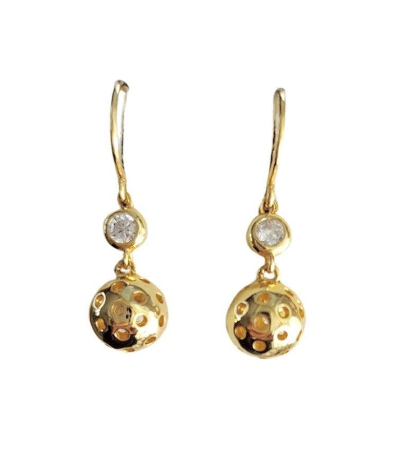 Load image into Gallery viewer, Picklebelle Baby Belle Bling Drop Earrings Gold