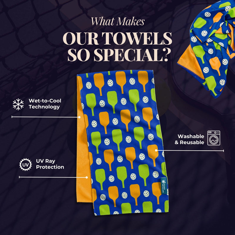 Load image into Gallery viewer, Bold Banger Pickleball Cooling Towel Features