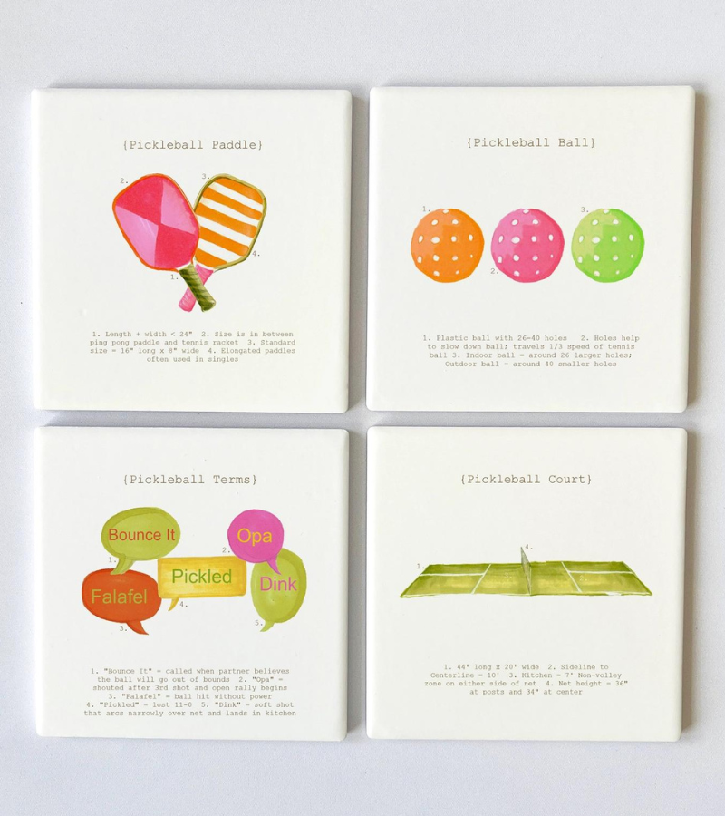 Load image into Gallery viewer, Pickleball Definitions Coasters - Set of 4