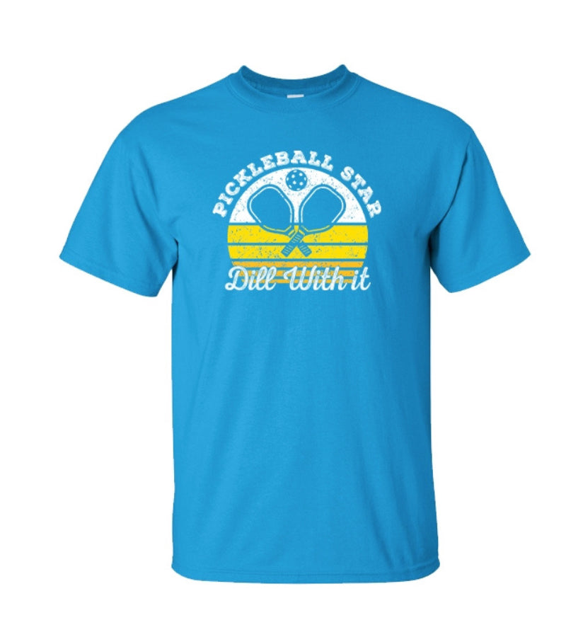 Load image into Gallery viewer, Pickleball Star Dill With It T- Shirt - Blue