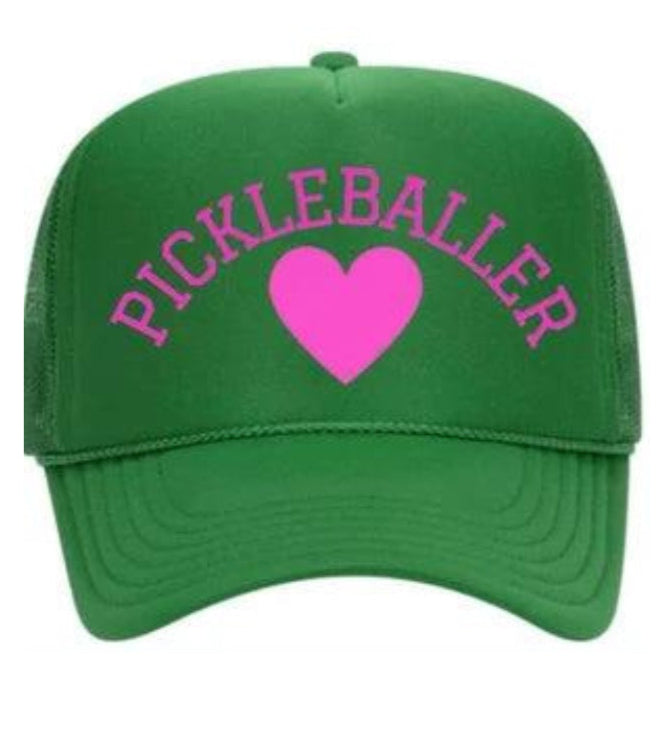 Load image into Gallery viewer, Pickleballer Heart Trucker Hat - Green