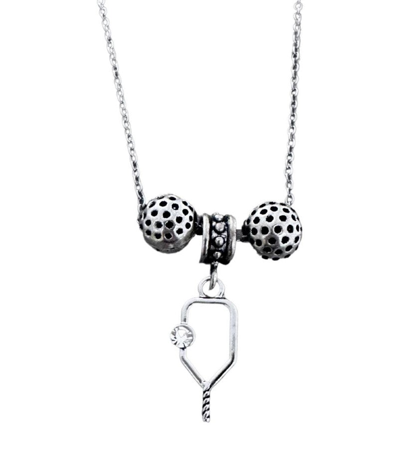 Load image into Gallery viewer, Pickleball Paddle Beaded Charm Necklace