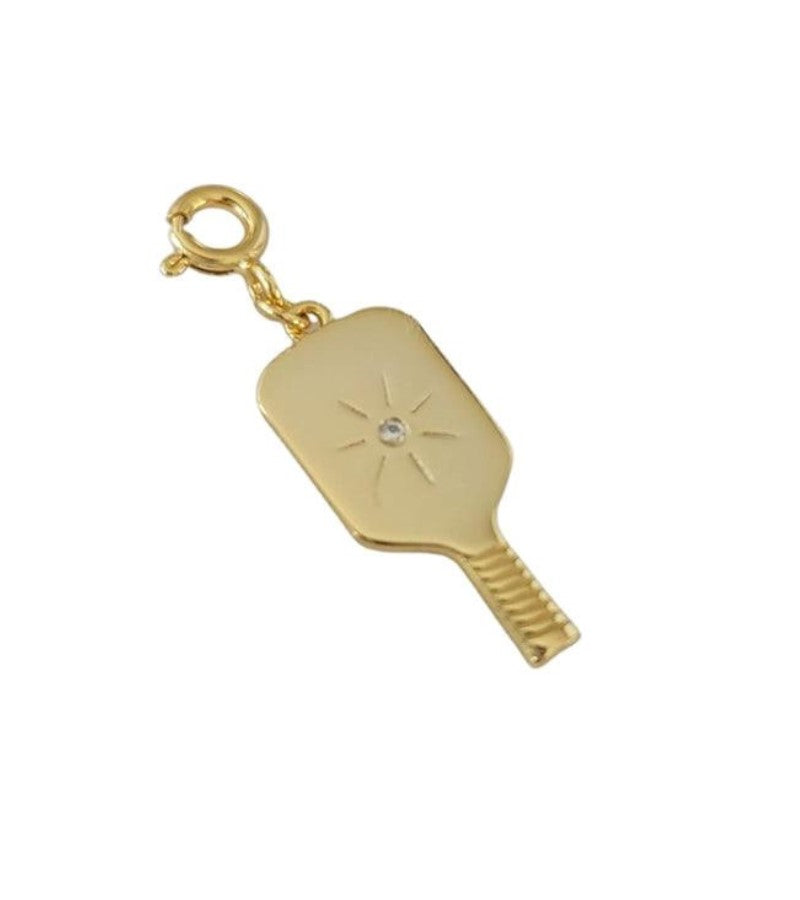 Load image into Gallery viewer, Pickleball Paddle Gold Charm