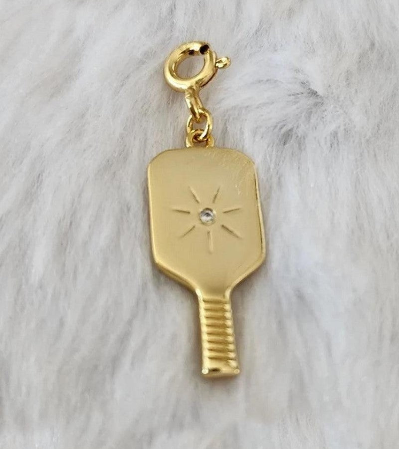 Load image into Gallery viewer, Pickleball Paddle Gold Charm