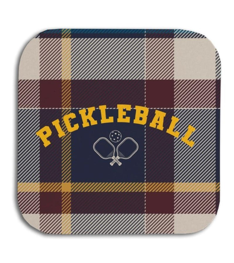 Load image into Gallery viewer, Pickleball Brown Plaid Coaster