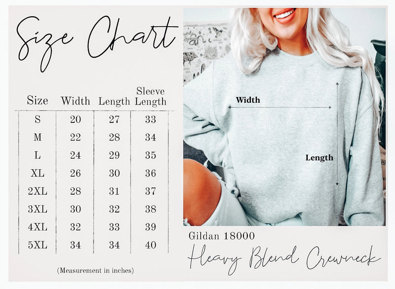 Load image into Gallery viewer, Pickleball Queen Crew Neck Sweatshirt Size Chart