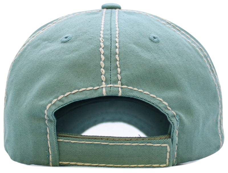 Load image into Gallery viewer, Pickleball Queen Vintage Hat Seafoam - Back View