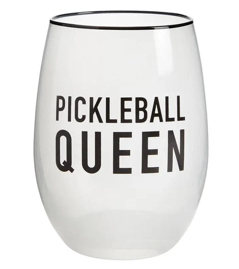 Load image into Gallery viewer, Pickleball Queen Stemless Wine Glass