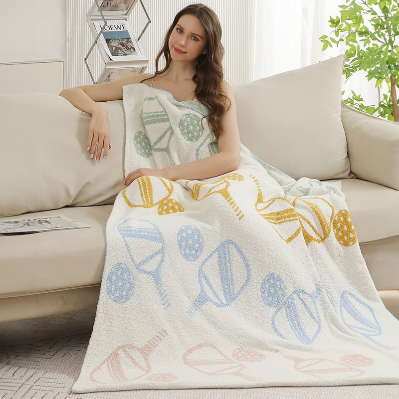 Load image into Gallery viewer, Pickleball Paddle Reversible Throw Blanket