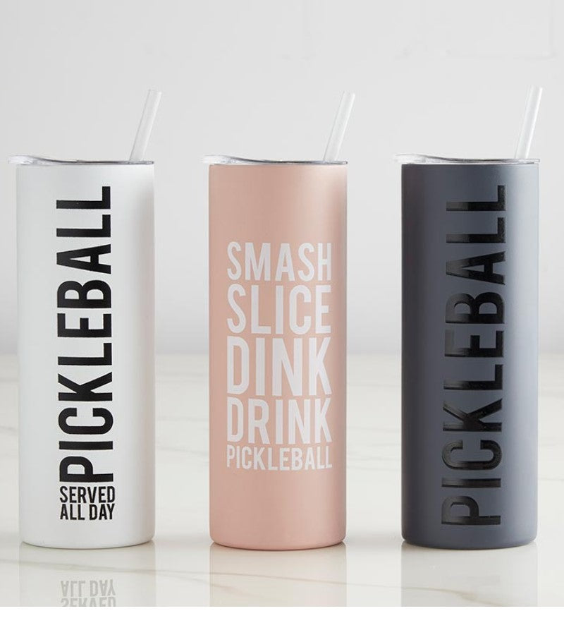 Load image into Gallery viewer, Pickleball Sayings Skinny Tumber 20 oz