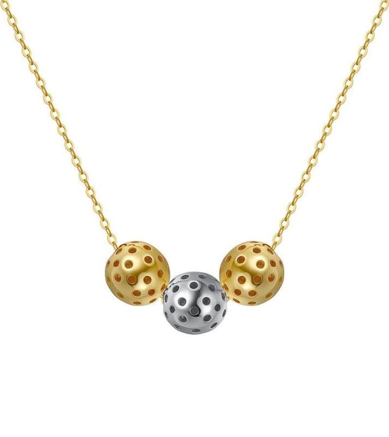 Load image into Gallery viewer, Pickleball Trio Gold Necklace