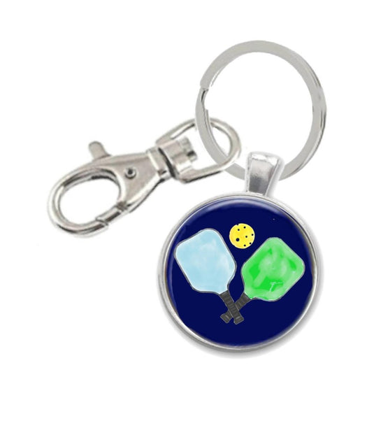 Pickleball Watercolor Keychain