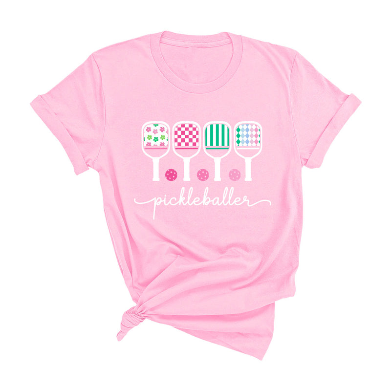 Load image into Gallery viewer, Pickleballer Preppy T-Shirt Pink