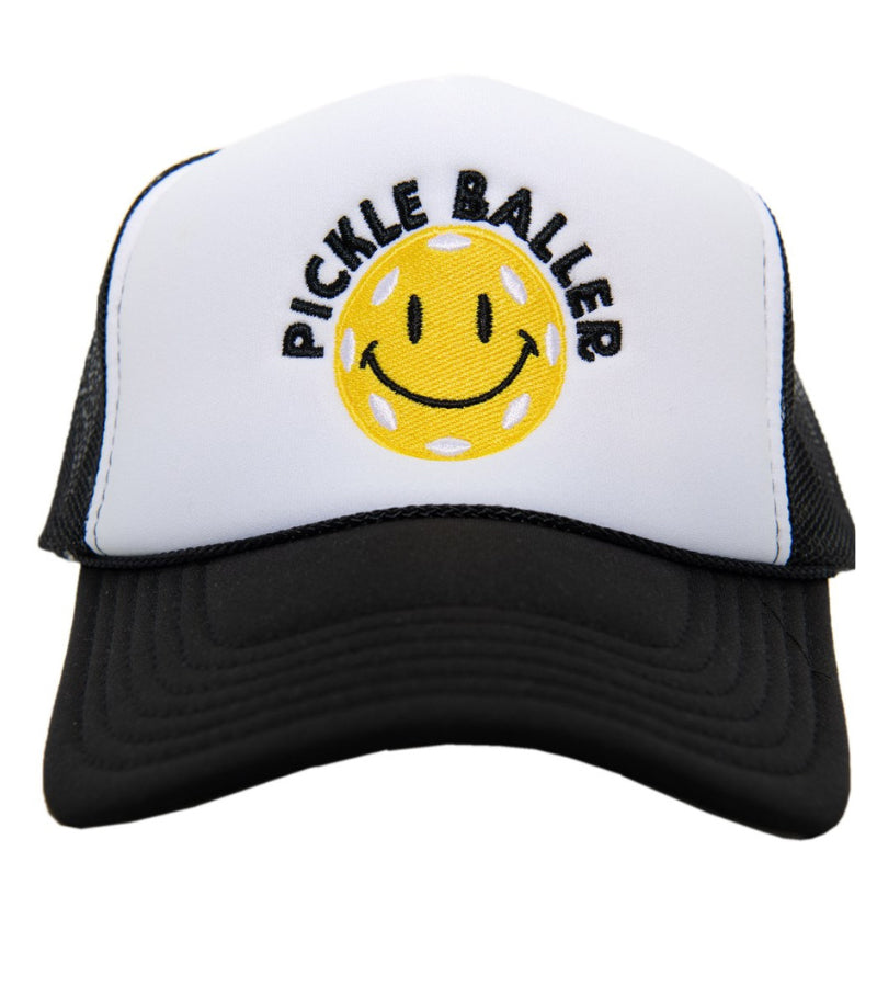 Load image into Gallery viewer, Pickleballer Smiley Face Hat - Black