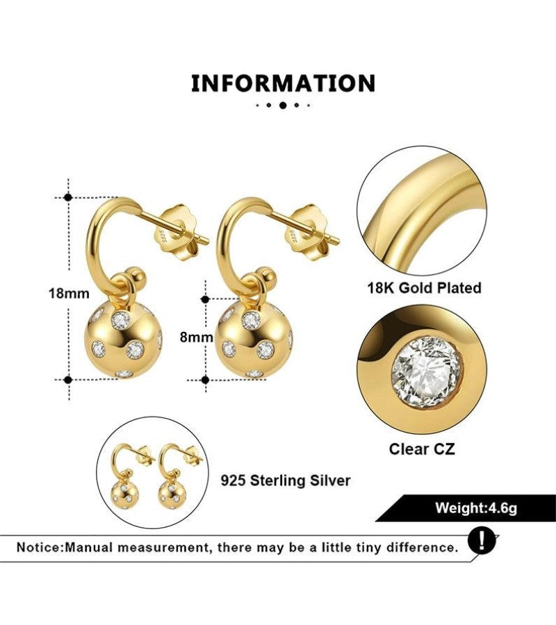 Load image into Gallery viewer, Pickleballs Hoop Huggie Earrings Gold Specs