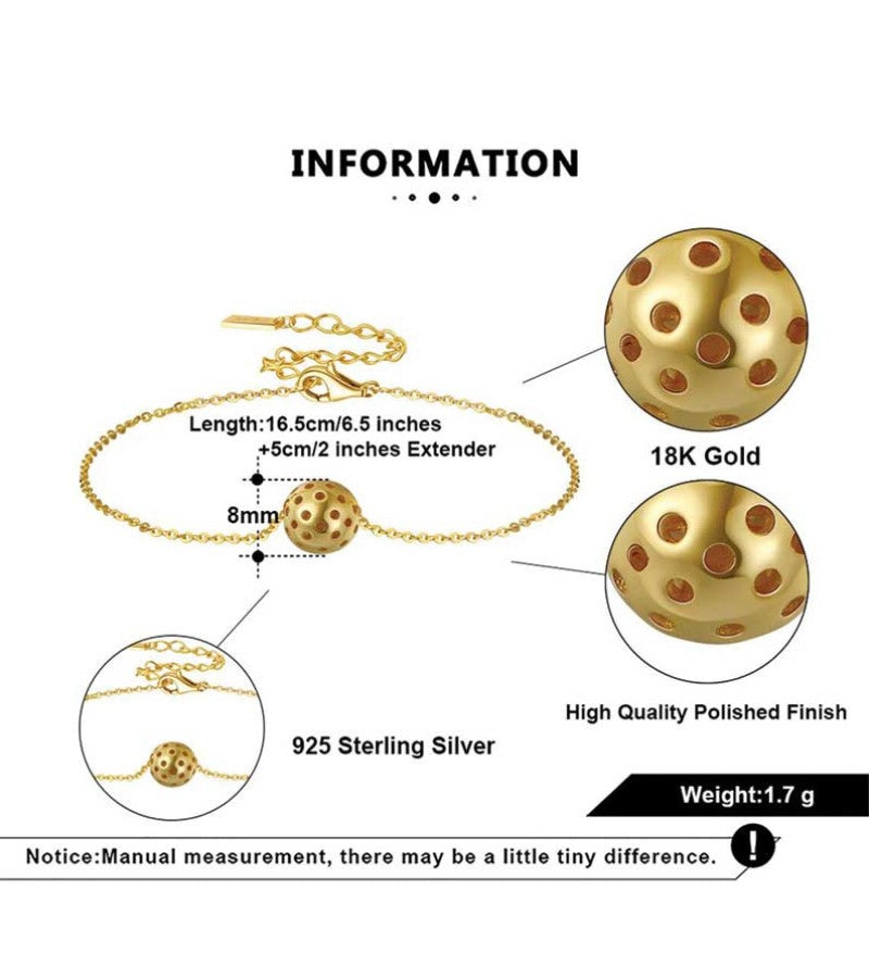 Load image into Gallery viewer, Picklebelle Baby Belle Pickleball Gold Bracelet