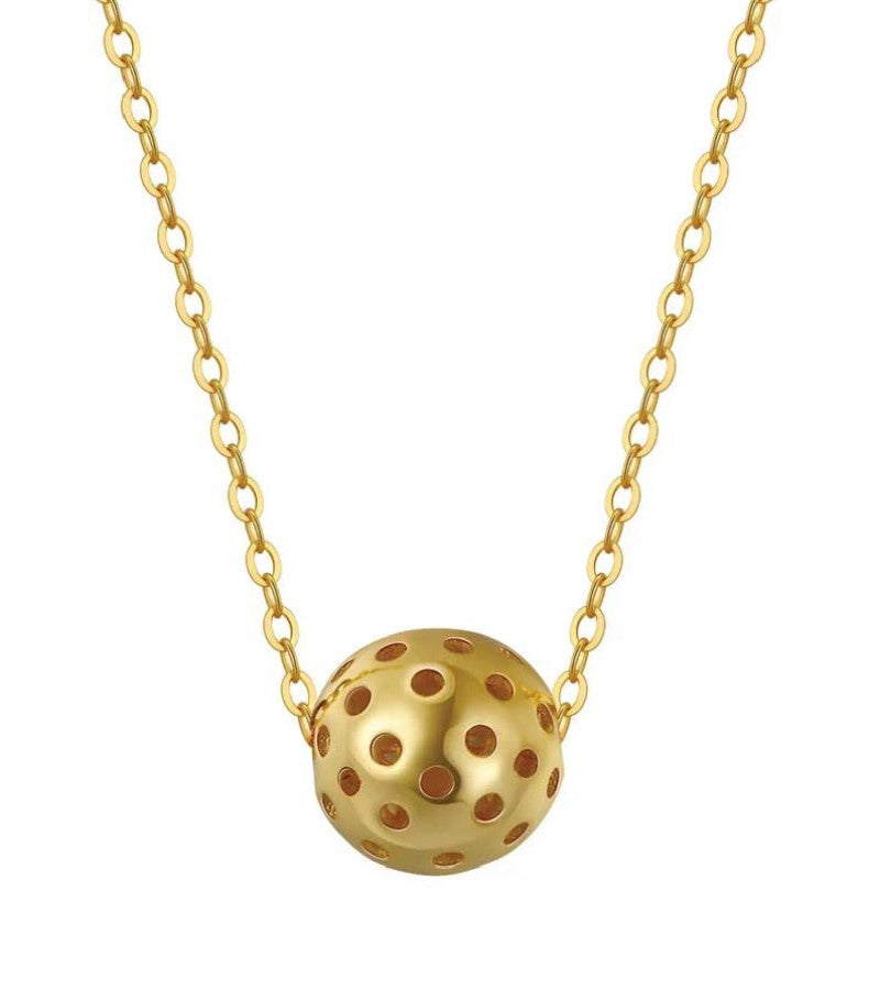 Load image into Gallery viewer, Picklebelle Baby Belle Pickleball Gold Necklace