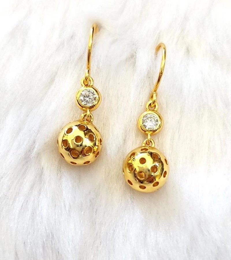 Load image into Gallery viewer, Picklebelle Baby Belle Bling Drop Earrings Gold