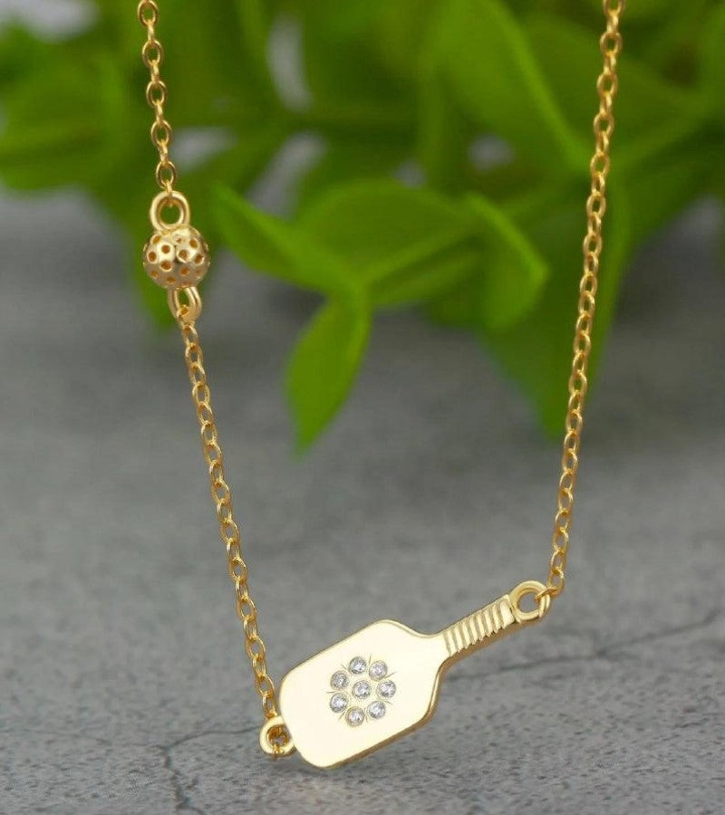 Load image into Gallery viewer, Picklebelle Danty Dinker Gold Necklace