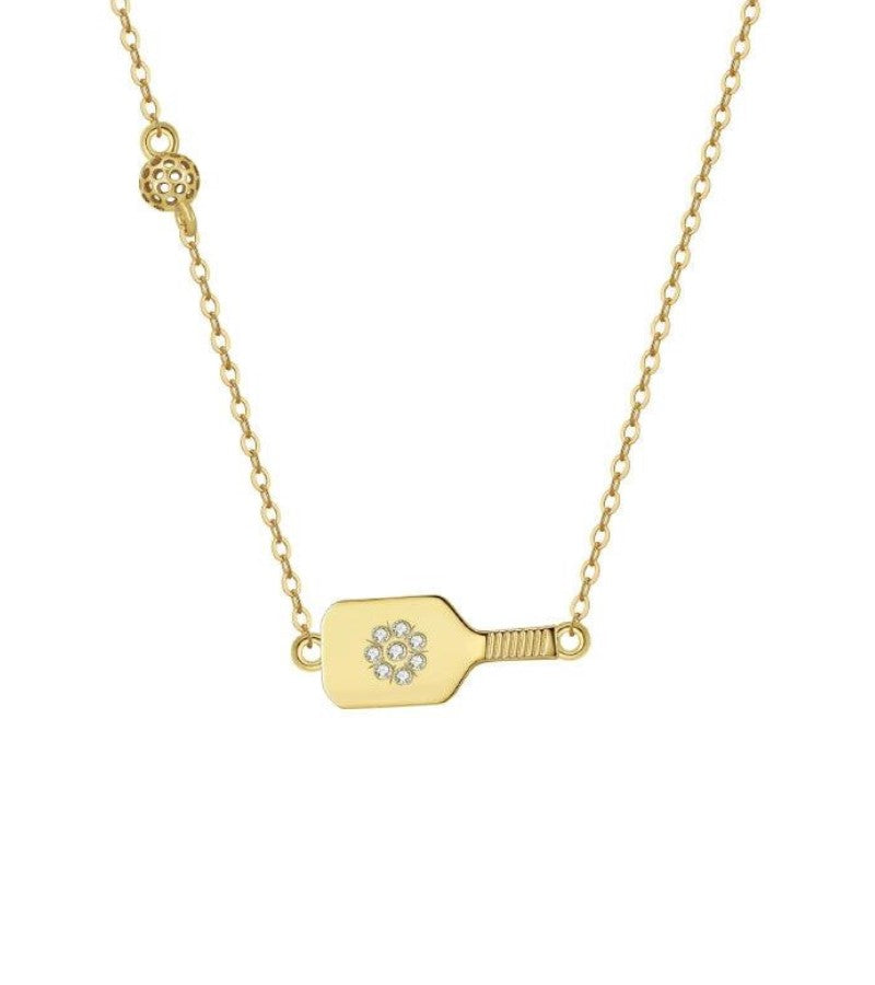 Load image into Gallery viewer, Picklebelle Danty Dinker Gold Necklace