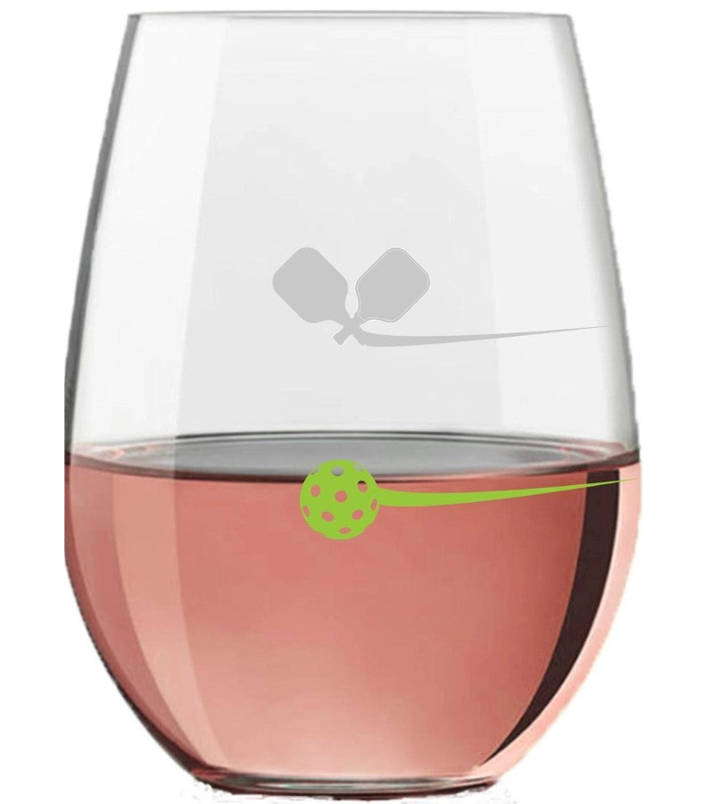 Load image into Gallery viewer, Pickled Pickleball Stemless Wine Glass