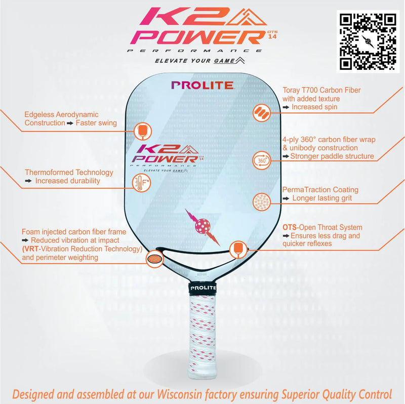 Load image into Gallery viewer, Prolite K2 Power Pickleball Paddle - Purple