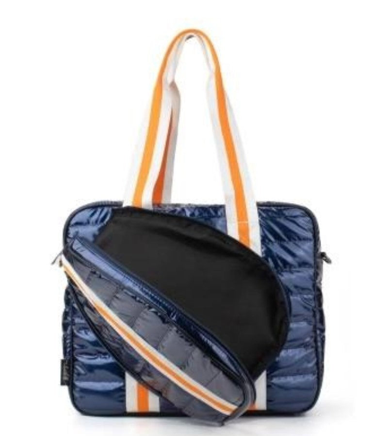 Load image into Gallery viewer, Designer Puffer Pickleball Tote Bag - Midnight