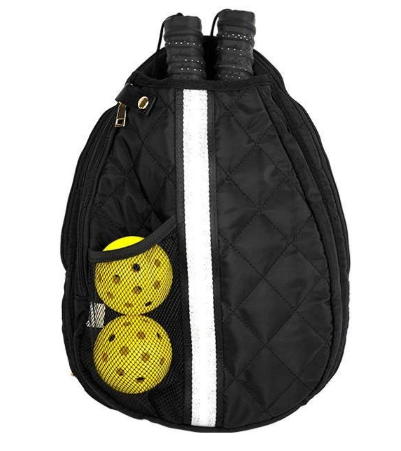 Load image into Gallery viewer, Quilted Designer Pickleball Sling Bag black