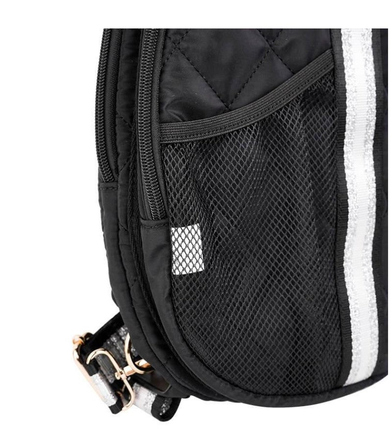 Load image into Gallery viewer, Quilted Designer Pickleball Sling Bag - Side