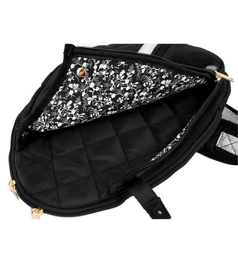 Load image into Gallery viewer, Quilted Designer Pickleball Sling Bag Black - Interior