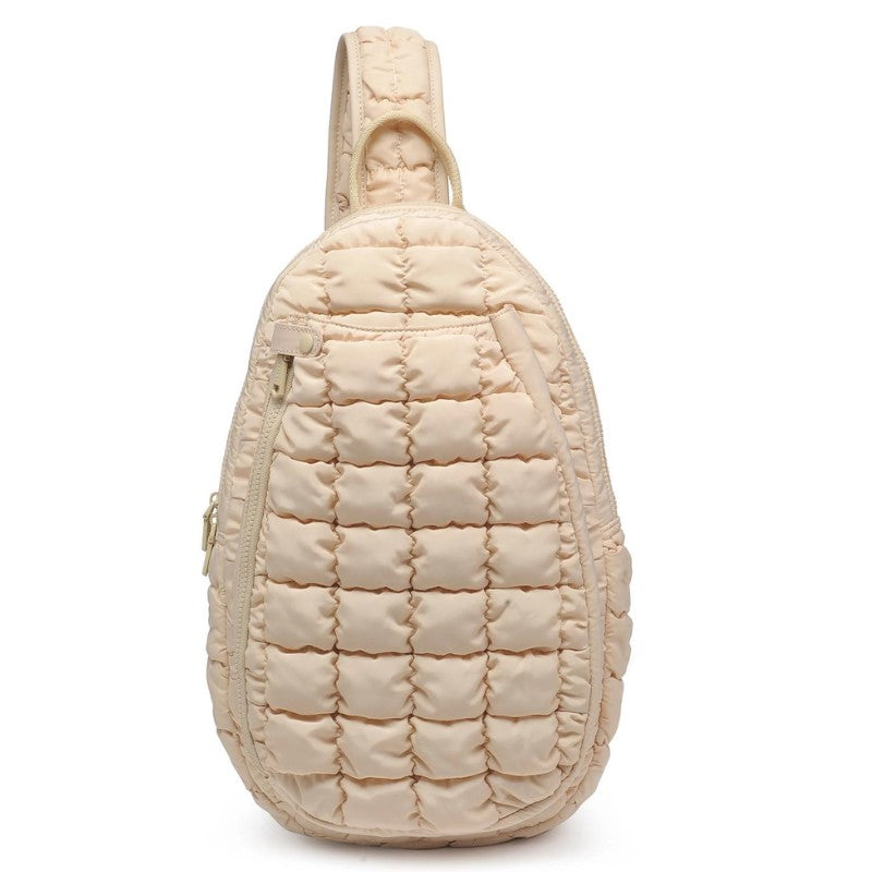 Load image into Gallery viewer, Ace Quilted Pickleball Sling Bag Cream - Front