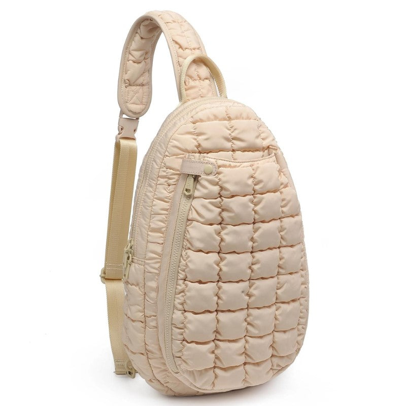 Load image into Gallery viewer, Ace Quilted Pickleball Sling Bag Cream - Side