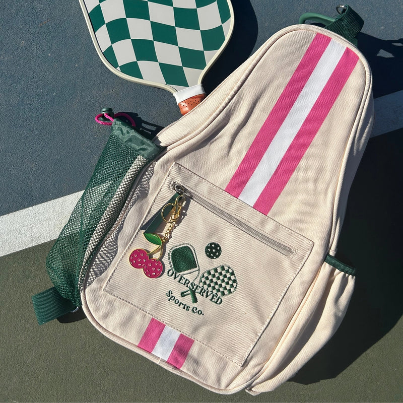 Load image into Gallery viewer, Racing Stripes Pickleball Canvas Court Bag by Overserved Sports - on court