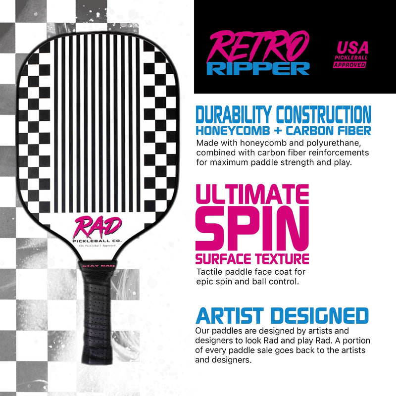 Load image into Gallery viewer, Rad Retro Ripper Pickleball Paddle