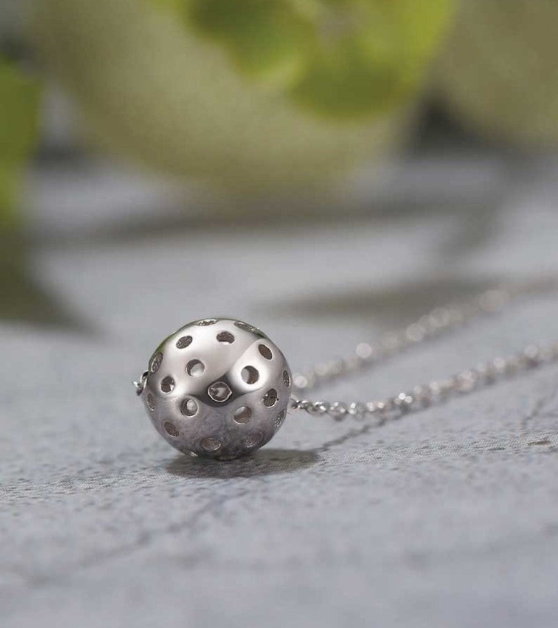 Load image into Gallery viewer, Sterling Silver Pickleball Ball Necklace