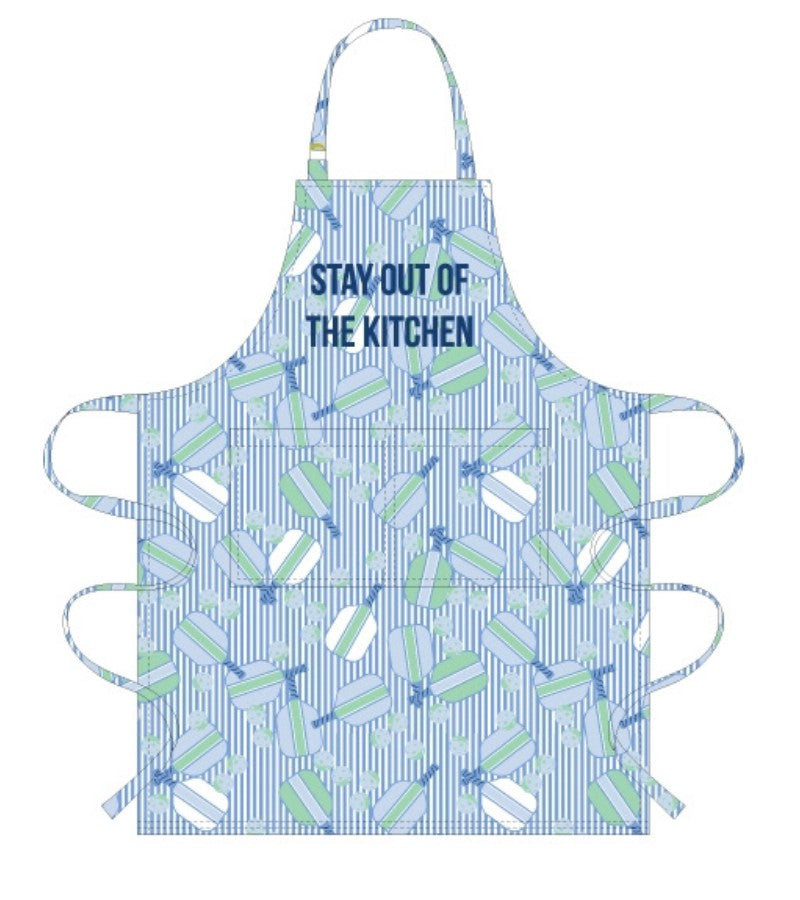 Load image into Gallery viewer, Pickleball Striped Apron Bue