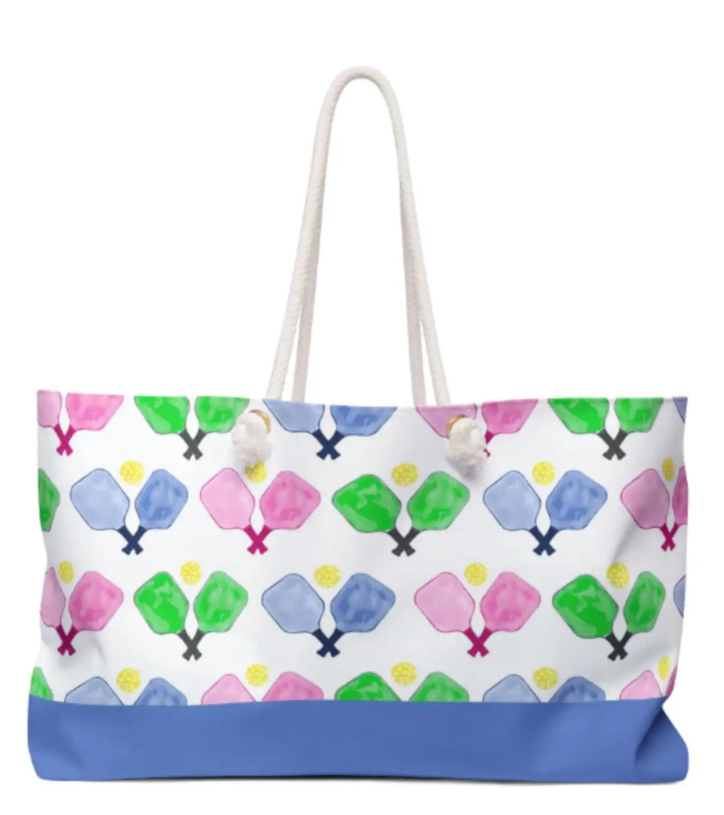 Load image into Gallery viewer, The Weekender Pickleball Tote Blue & Pink