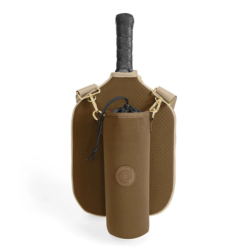 Load image into Gallery viewer, Brown Neoprene Pickleball Water Bottle Accessory
