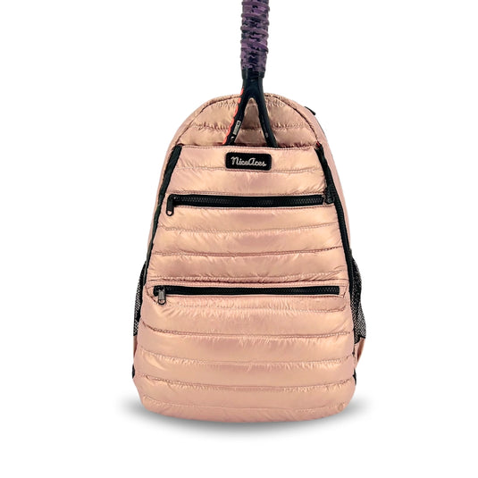 Neon Ultralight Puffer Pickleball Backpack Rose Gold