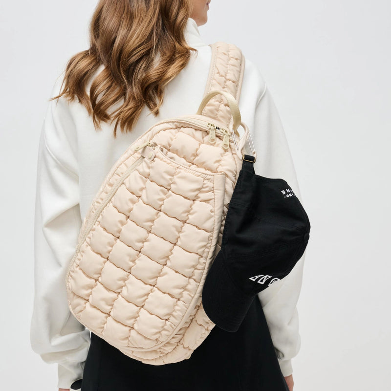 Load image into Gallery viewer, The Ace Pickleball Quilted Sling Bag - Cream
