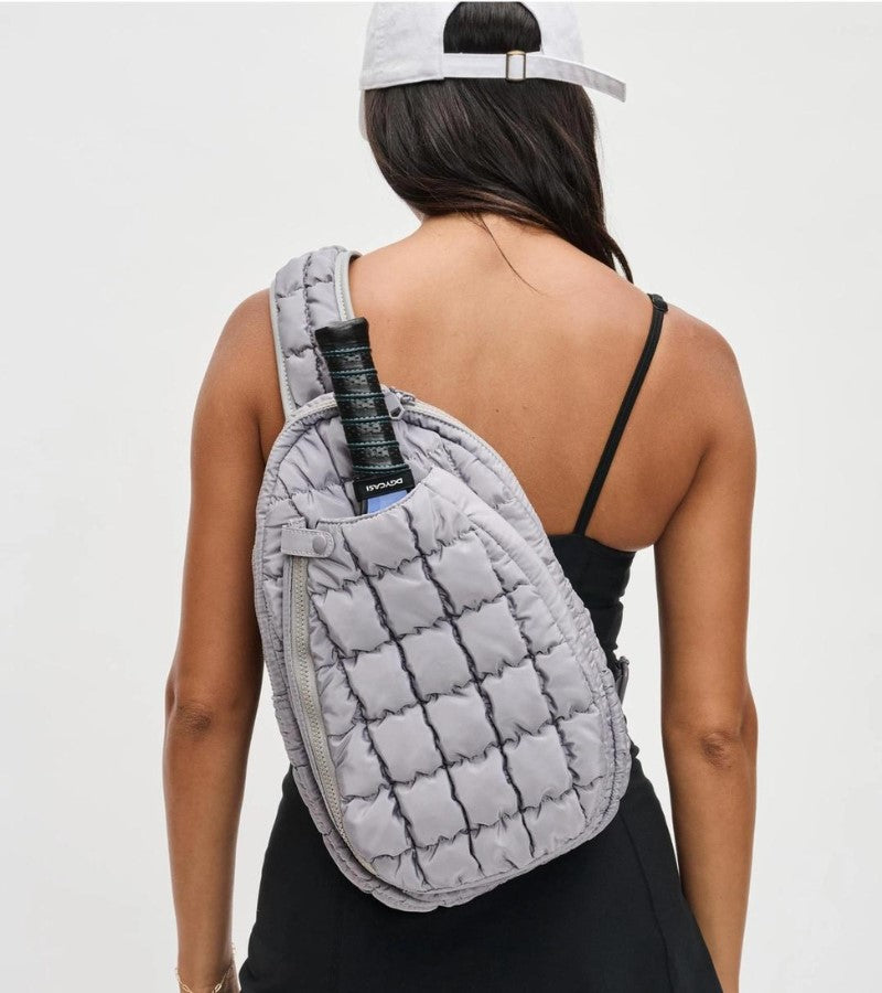 Load image into Gallery viewer, Ace Pickleball Quilted Sling Bag - Grey
