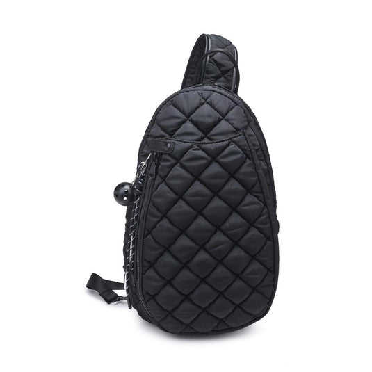Ace Quilted Pickleball Sling Bag Black Front View