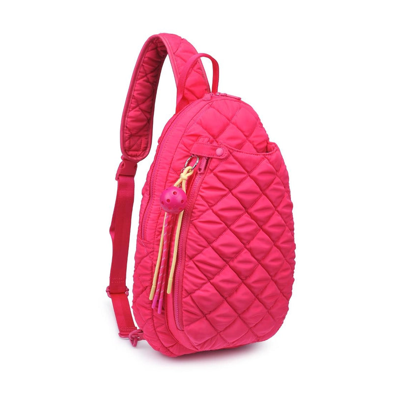 Load image into Gallery viewer, The Ace Quilted Sling Bag in spicy pink
