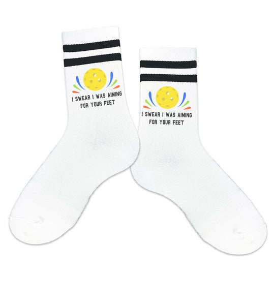 I Swear I was Aiming For Your Feet Funny Pickleball Socks - 2