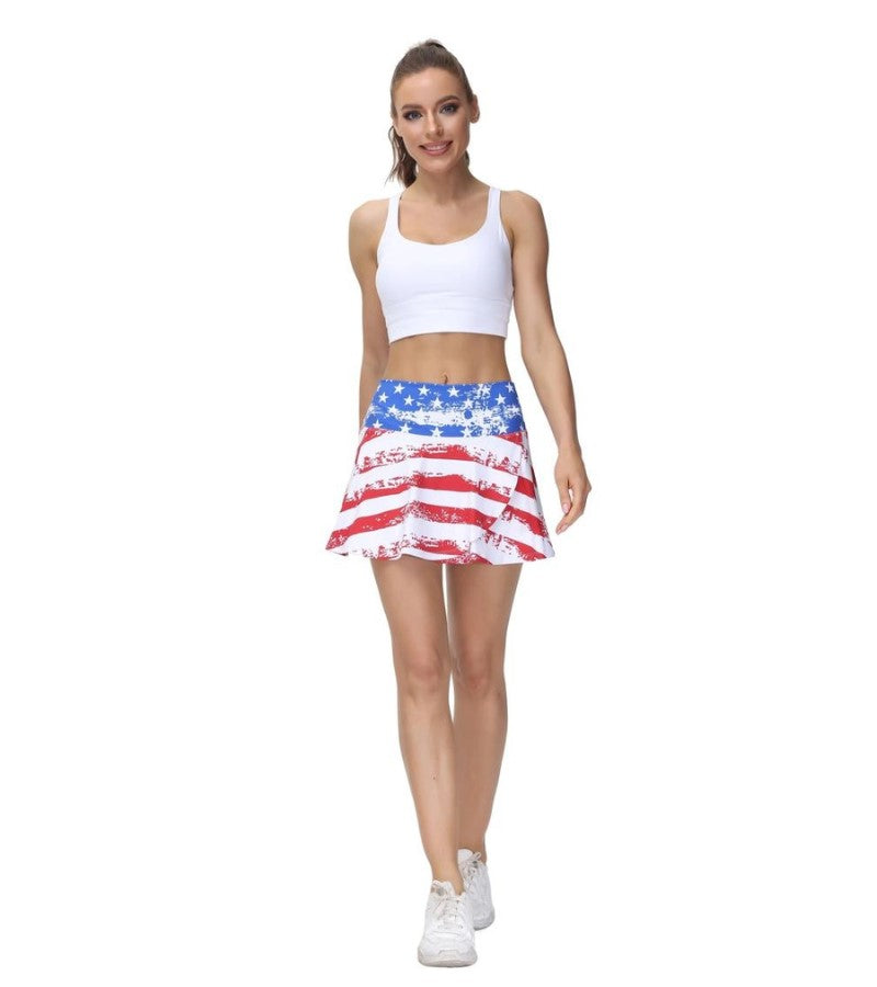 Load image into Gallery viewer, American Flag Pickleball Skirt Front
