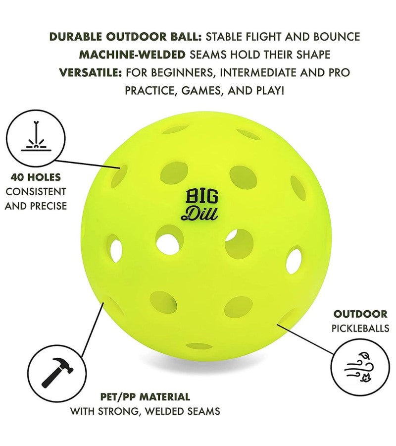 Load image into Gallery viewer, Big Dill Pickleball Ball Features
