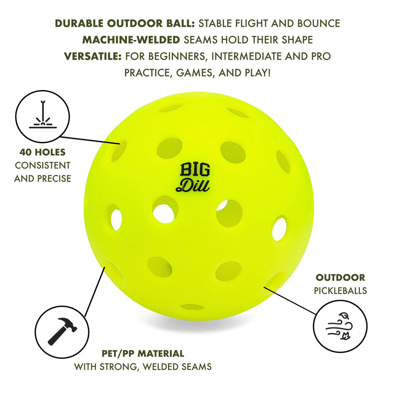 Load image into Gallery viewer, Big Dill Relish Outdoor Pickleball Balls - 4 Pack
